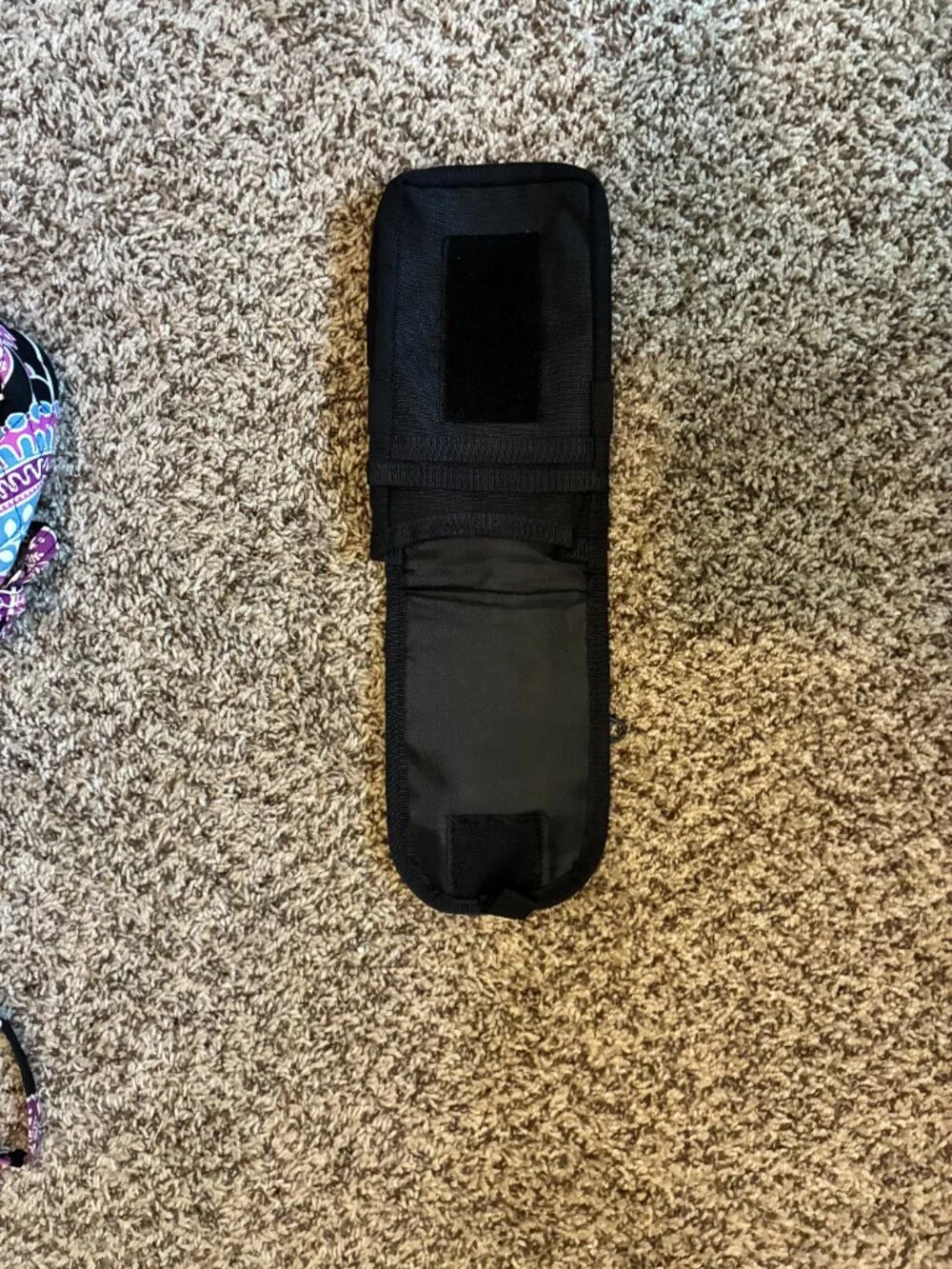 Black Cell Phone holder with compartments for ID, cards, etc.